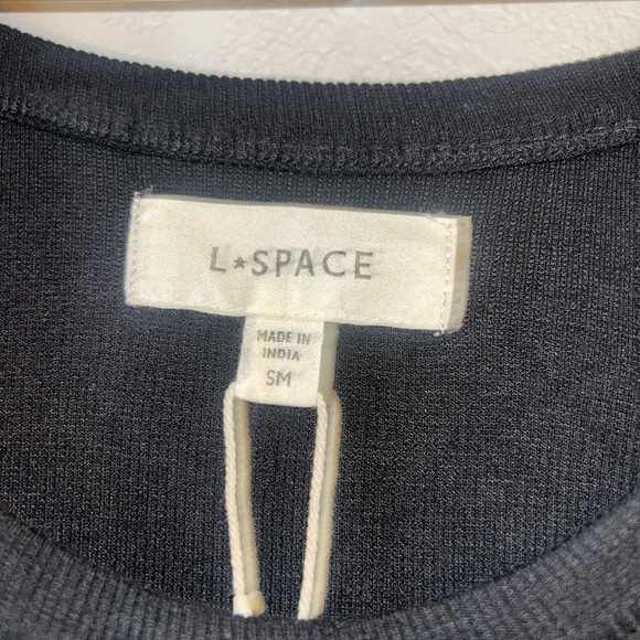 L*Space Bardot Dress Black Asymmetric Hem Sleeveless - Picture 9 of 10